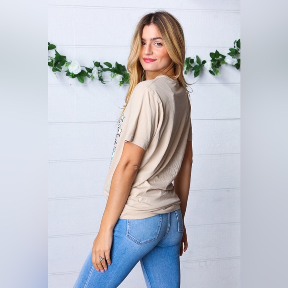 OATMEAL COTTON FREEDOM RIDER GRAPHIC TEE SIZE SMALL NWT - Picture 4 of 4